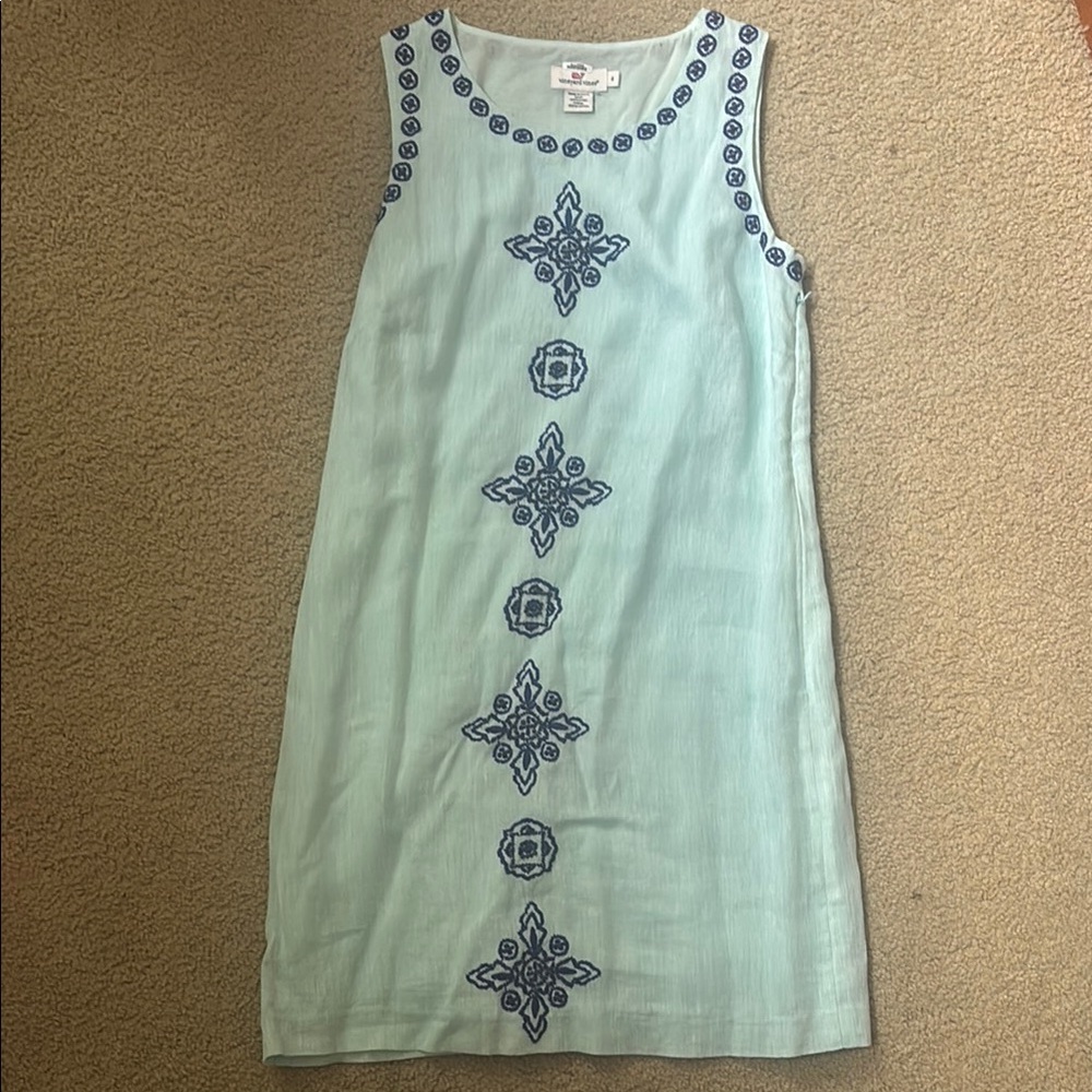 Vineyard Vines Embroidered Sleeveless Dress - Blue